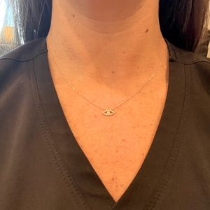 18k and Diamond Saks brand evil eye necklace